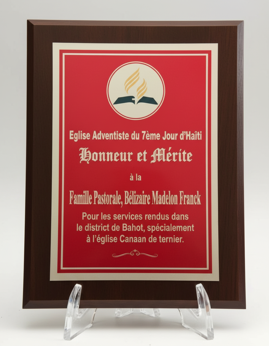 Personalized Wooden Plaque with Metal