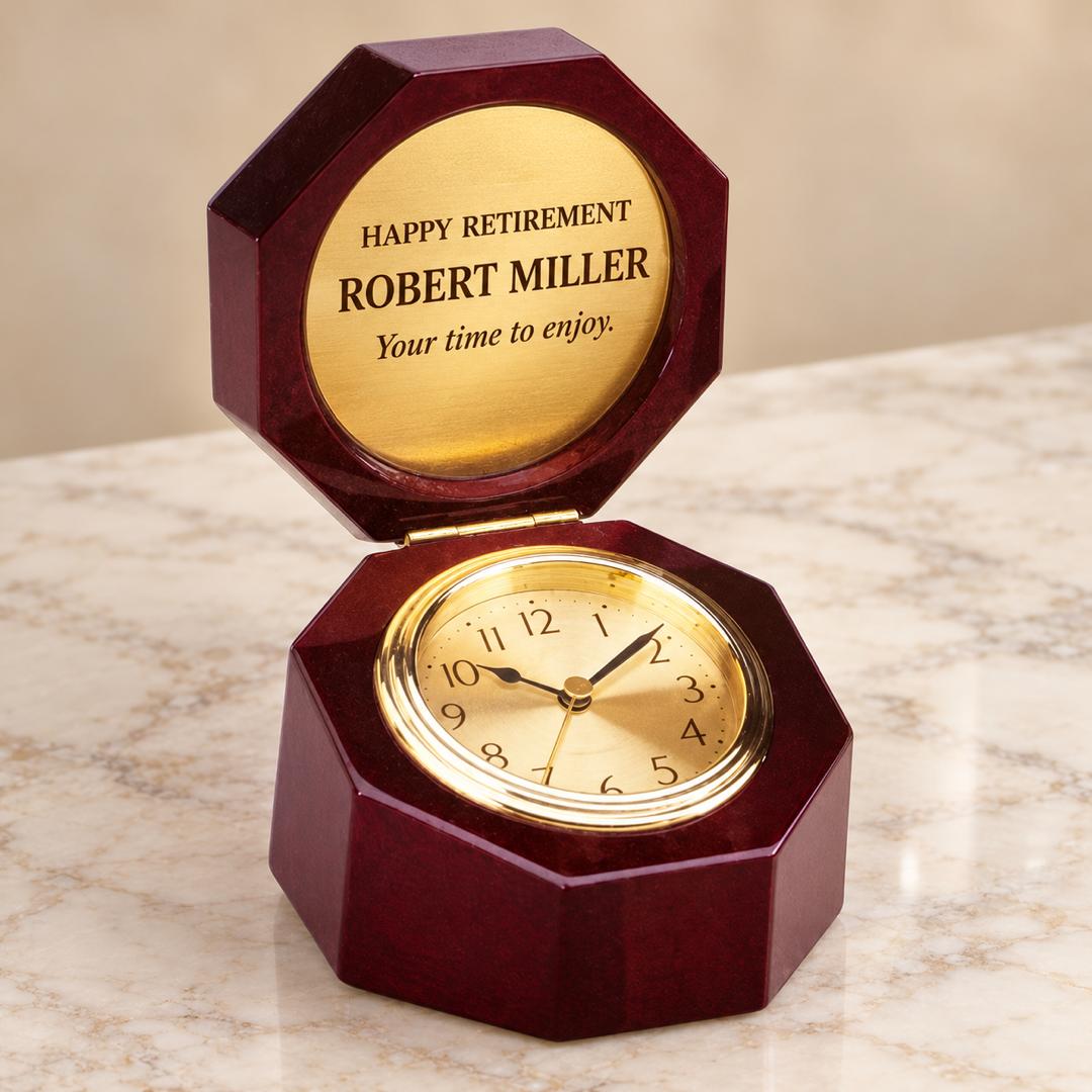 Personalized Octagon Wooden Clock - 4 3/4 Inch