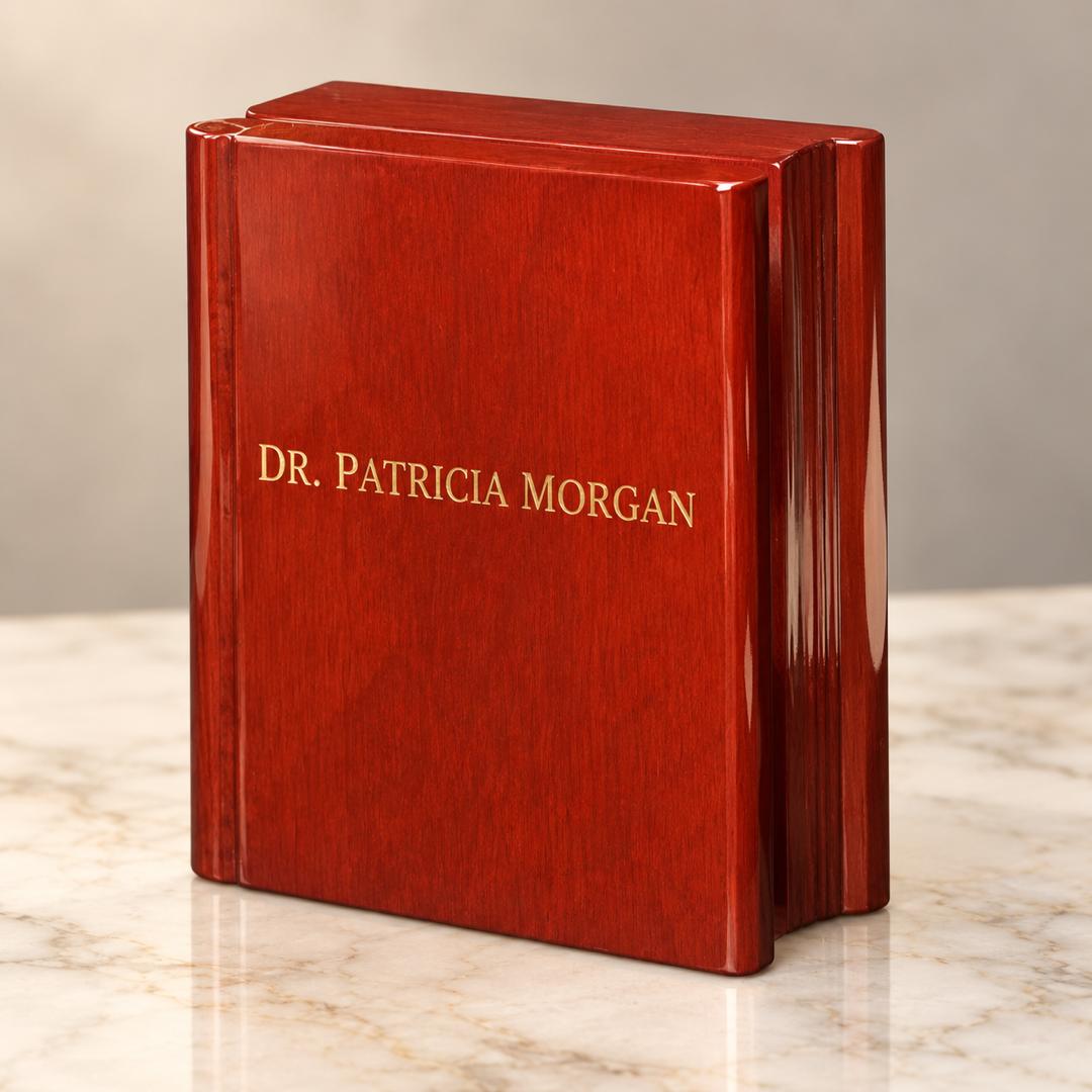 Personalized Wooden Book Clock - Custom keepsake Gift - 5 3/8-Inch