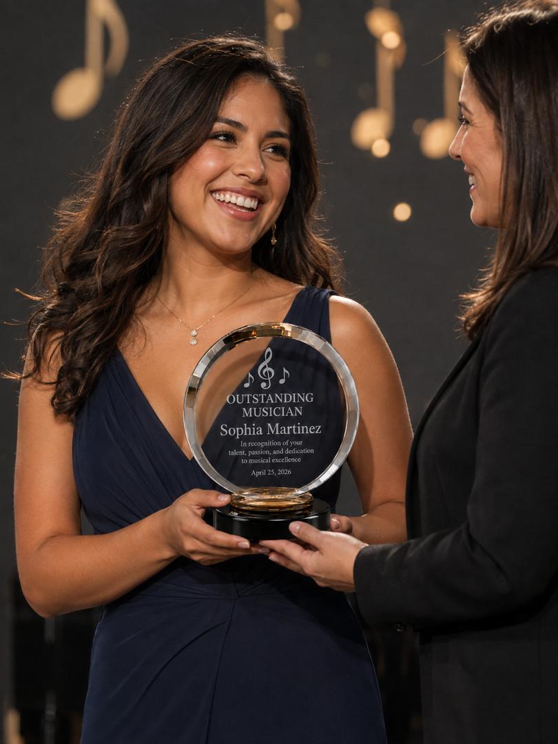 Personalized Round Acrylic Award - Custom Engraved, 8"