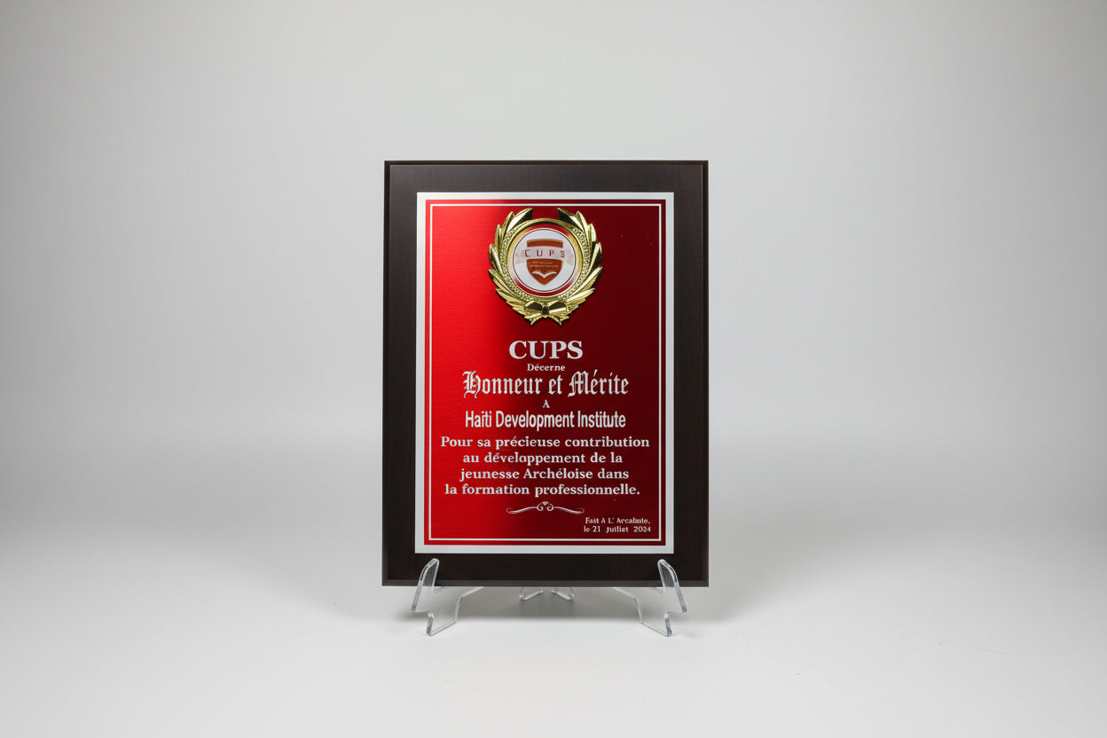 Wooden Plaques with Metal Plate