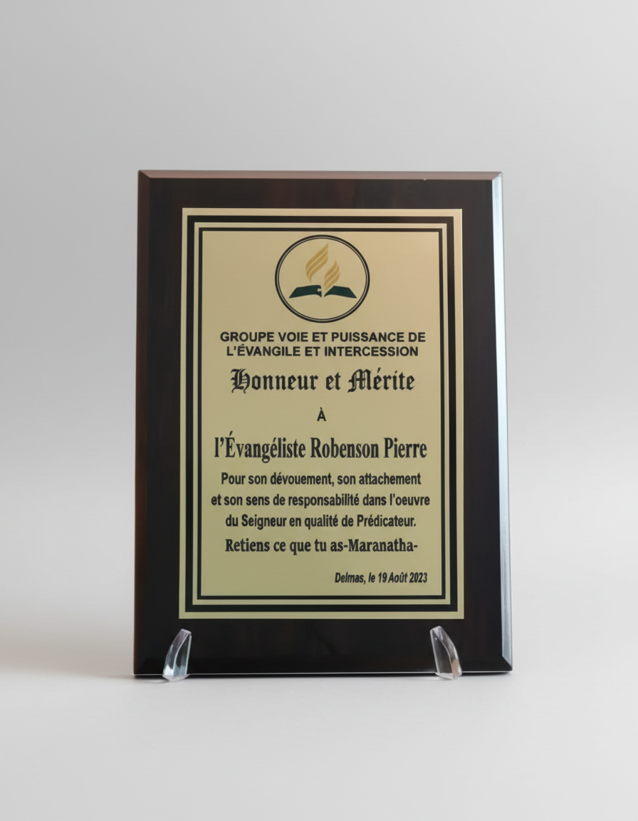 Personalized Wooden Plaque with Metal