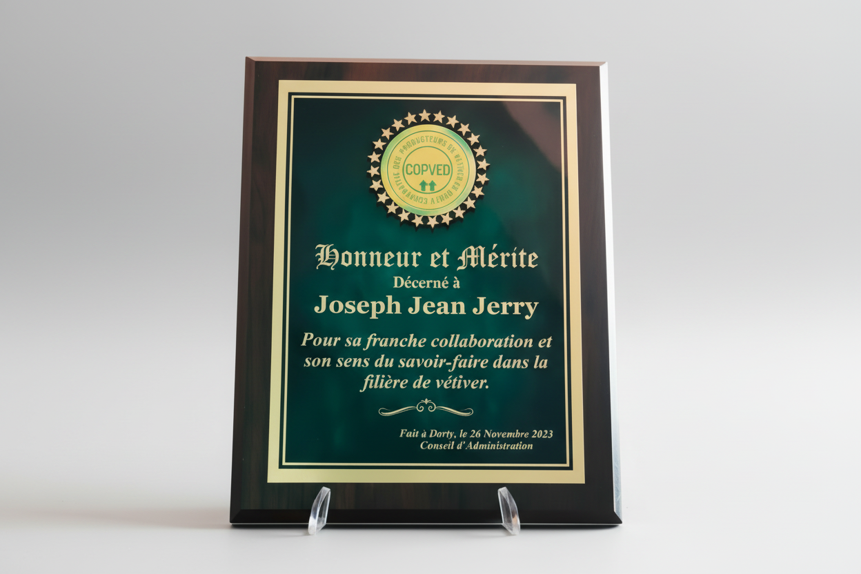 Wooden Plaques with Metal Plate