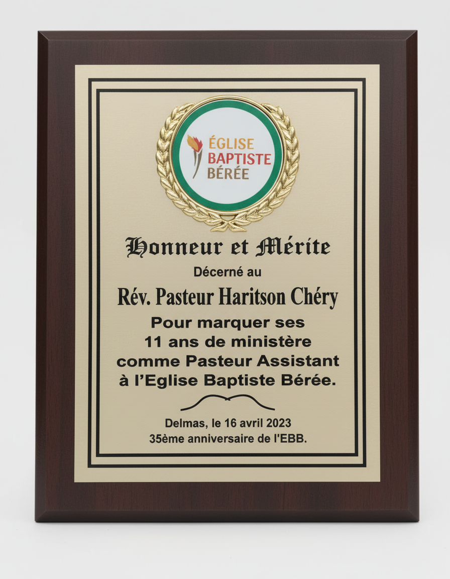 Wooden Plaques with Metal Plate
