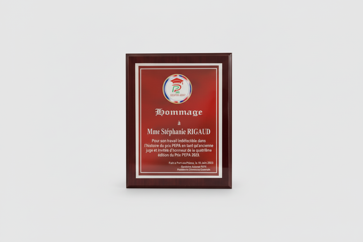 Wooden Plaques with Metal Plate