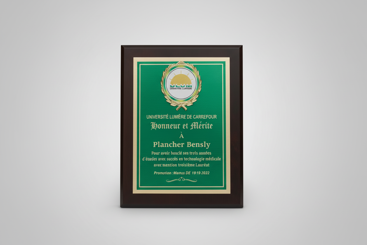 Wooden Plaques with Metal Plate