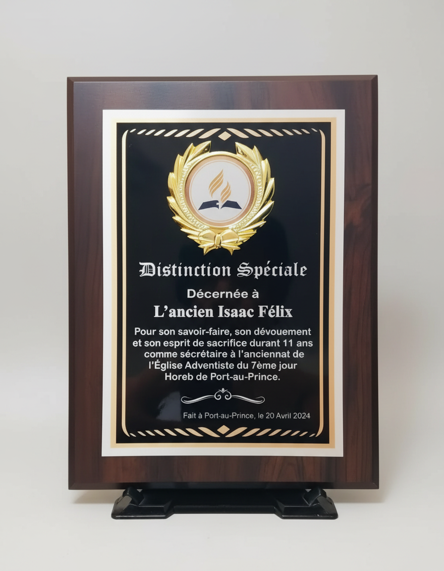 Wooden Plaques with Metal Plate