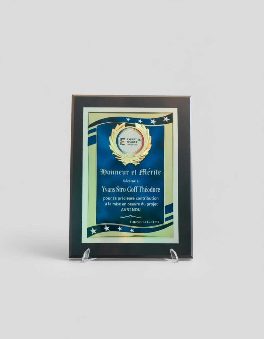 Wooden Plaques with Metal Plate