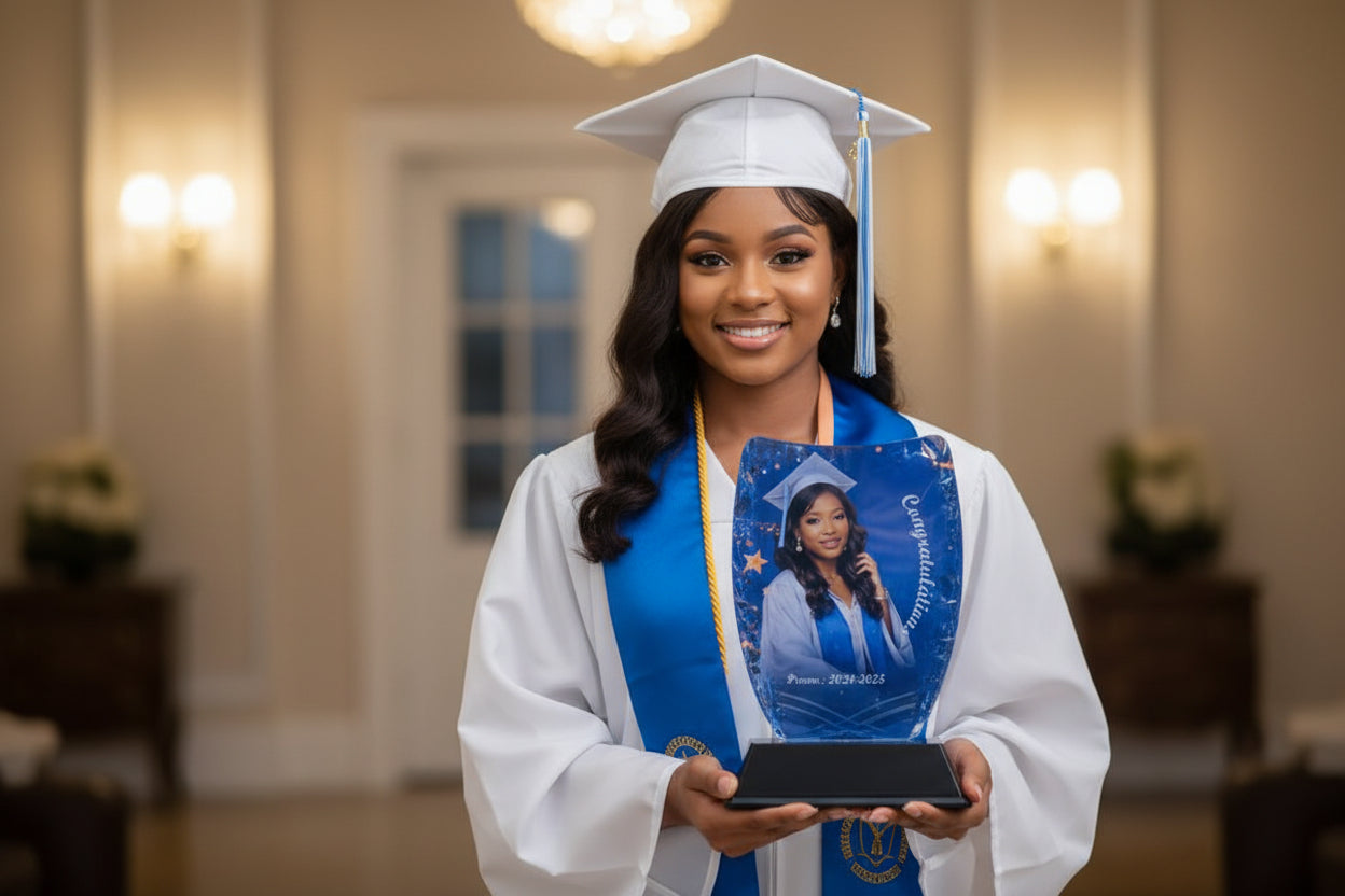 Luxury Crystal Graduation Plaque (Custom Photo Gift)