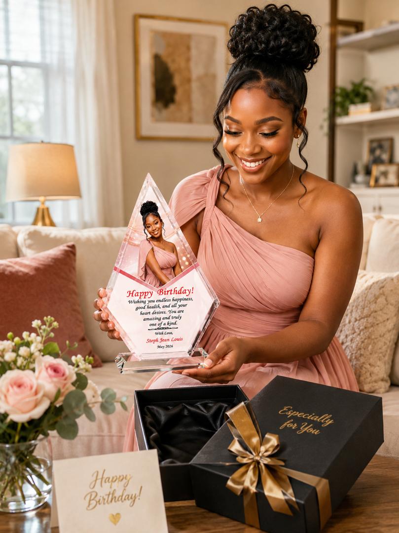 8.5" Personalized Crystal Award Plaque - Custom Photo Gift for All Occasions