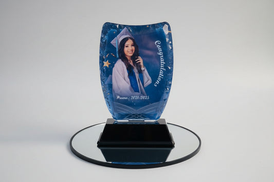 Luxury Crystal Graduation Plaque (Custom Photo Gift)