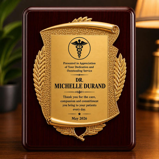 Personalized Gold Award Plaque - Custom Recognition Gift
