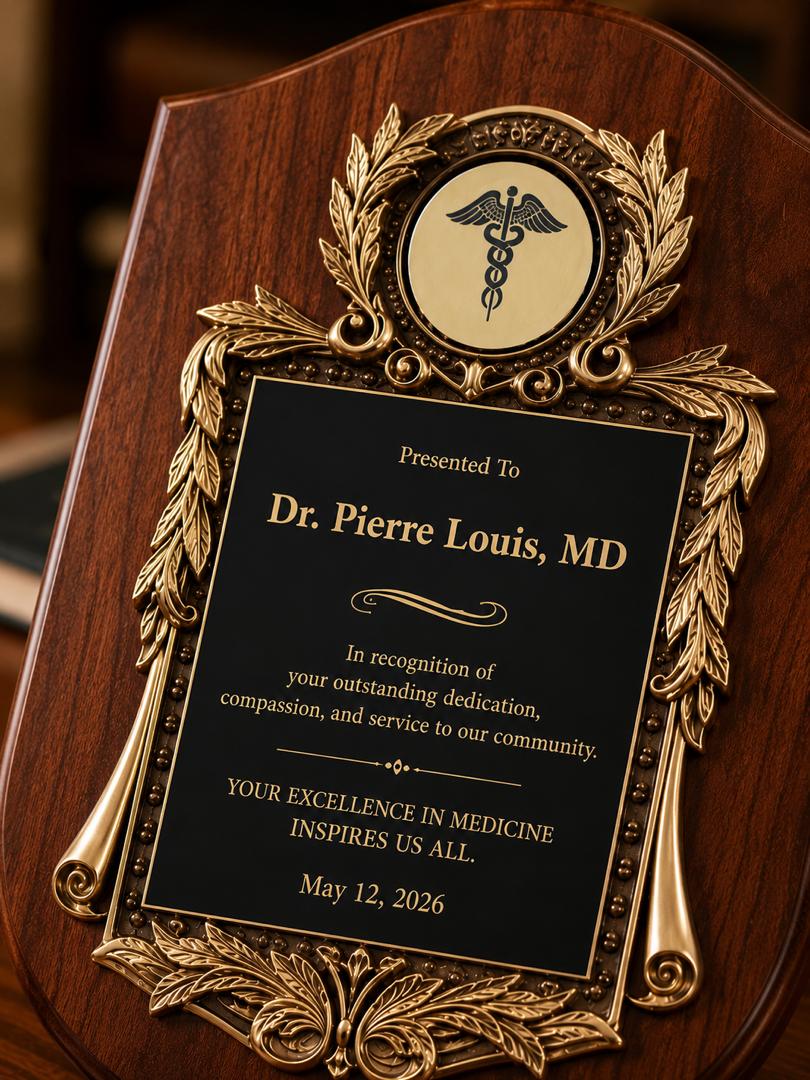Personalized Wooden Award Plaque