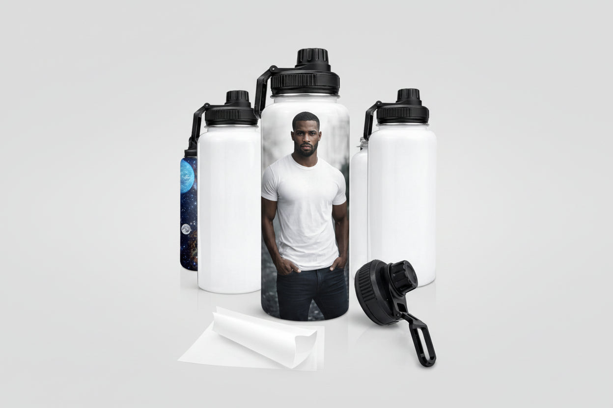 Personalized 32 oz stainless Steel Water Bottle - Custom Printed Design