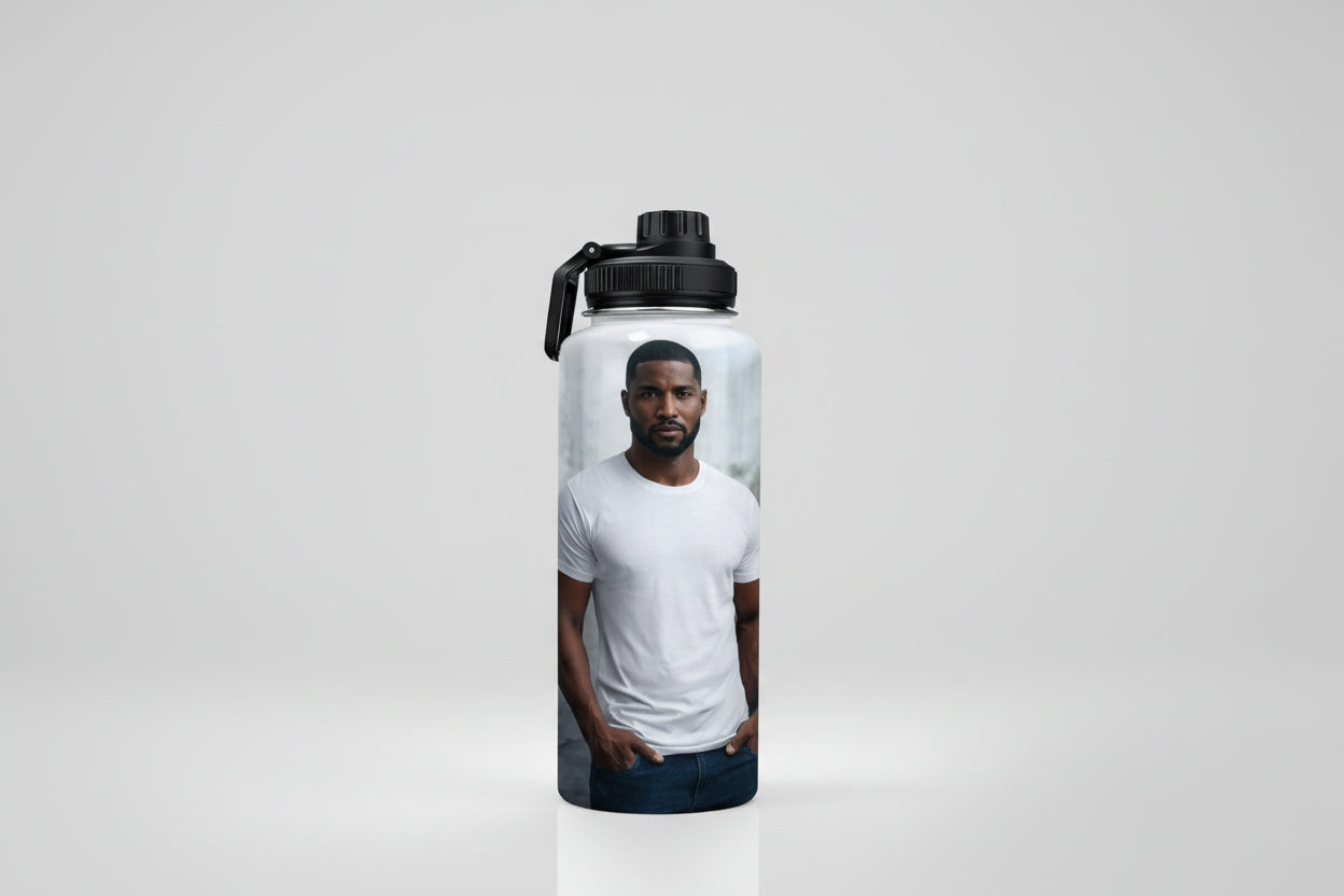 Personalized 32 oz stainless Steel Water Bottle - Custom Printed Design