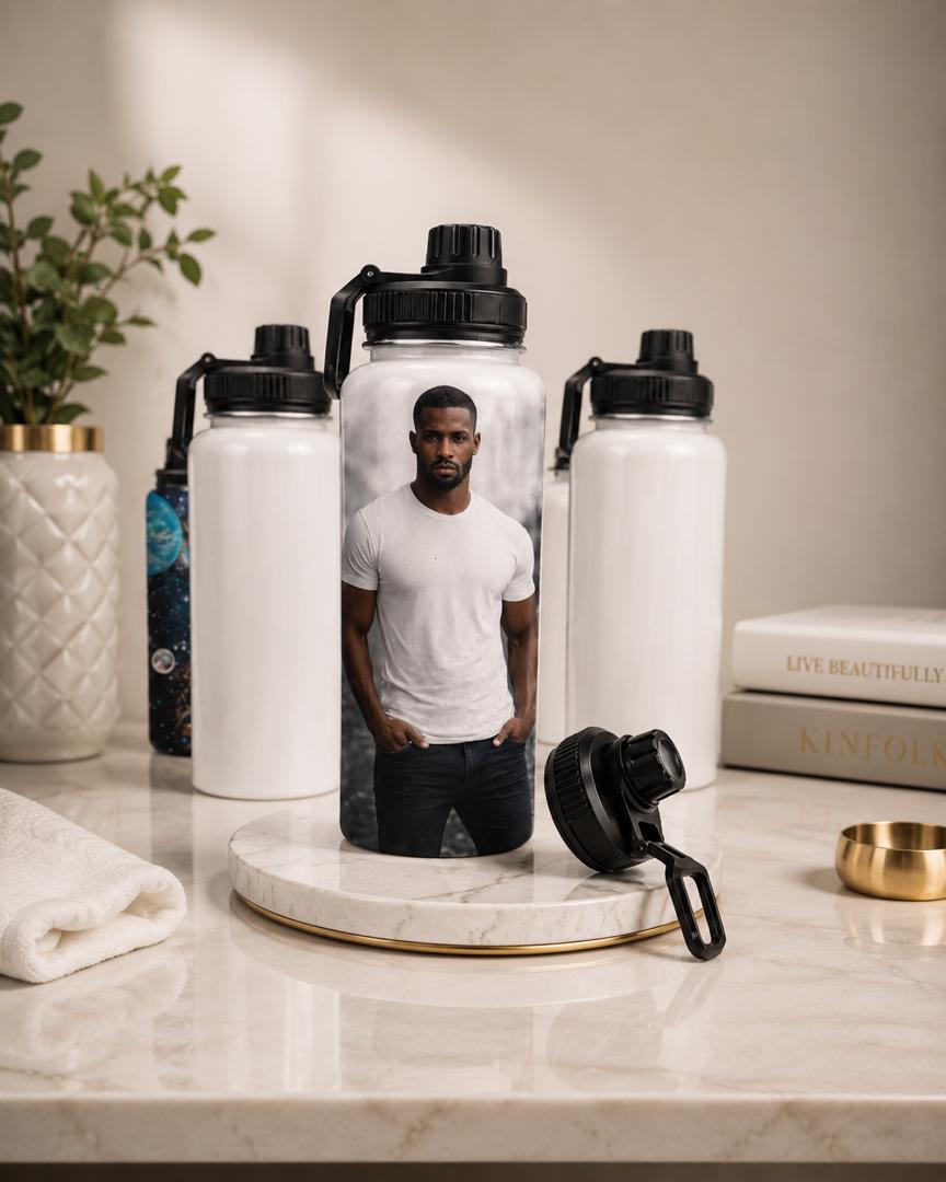 Personalized 32 oz stainless Steel Water Bottle - Custom Printed Design