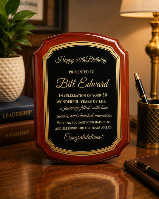Custom Wooden Award Plaque - 10"x13" Elegant Recognition Gift