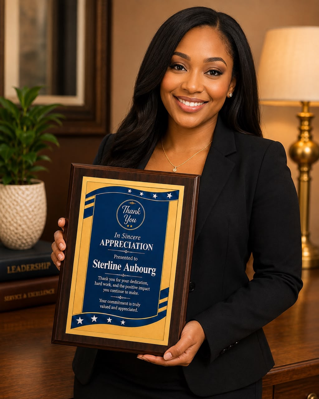 Personalized Wooden Appreciation Plaque with Premium Metal Plate - Custom Recognition Award