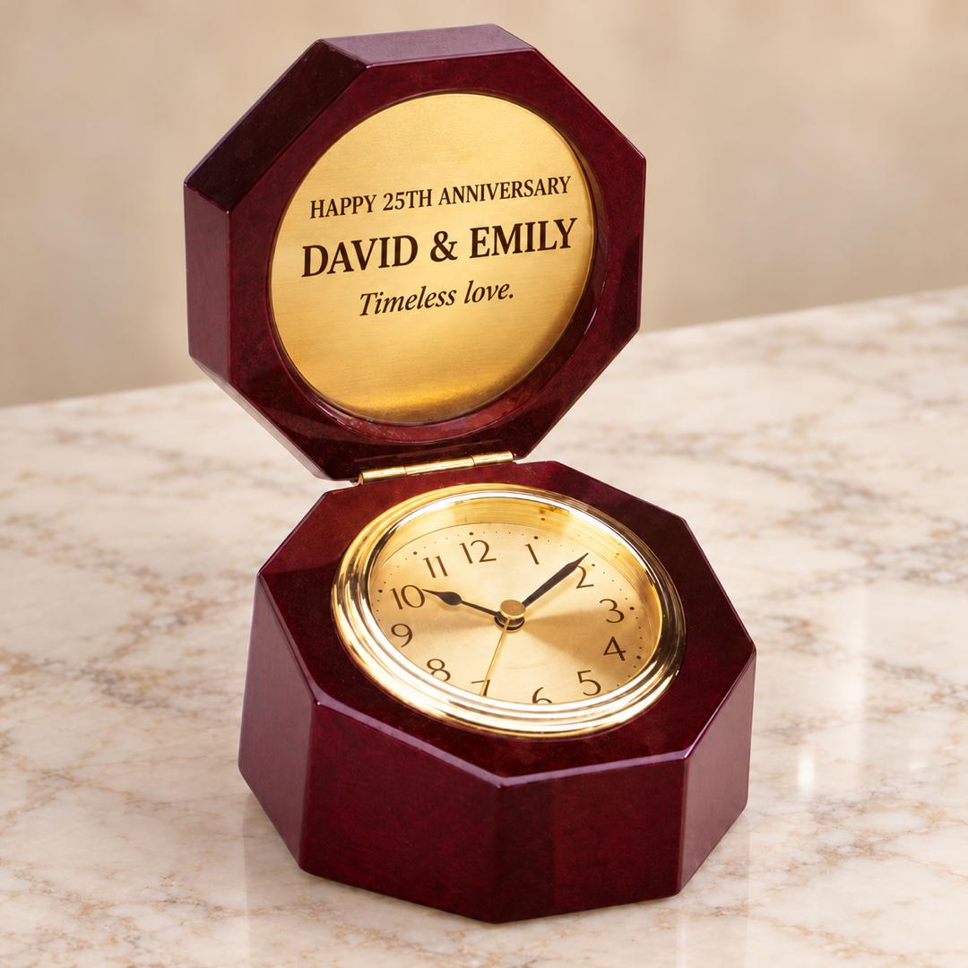 Personalized Octagon Wooden Clock - 4 3/4 Inch