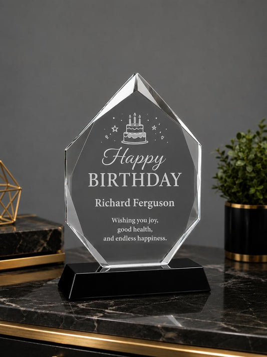 Personalized Crystal Award Plaque - Custom Laser Engraved Gift - 5"