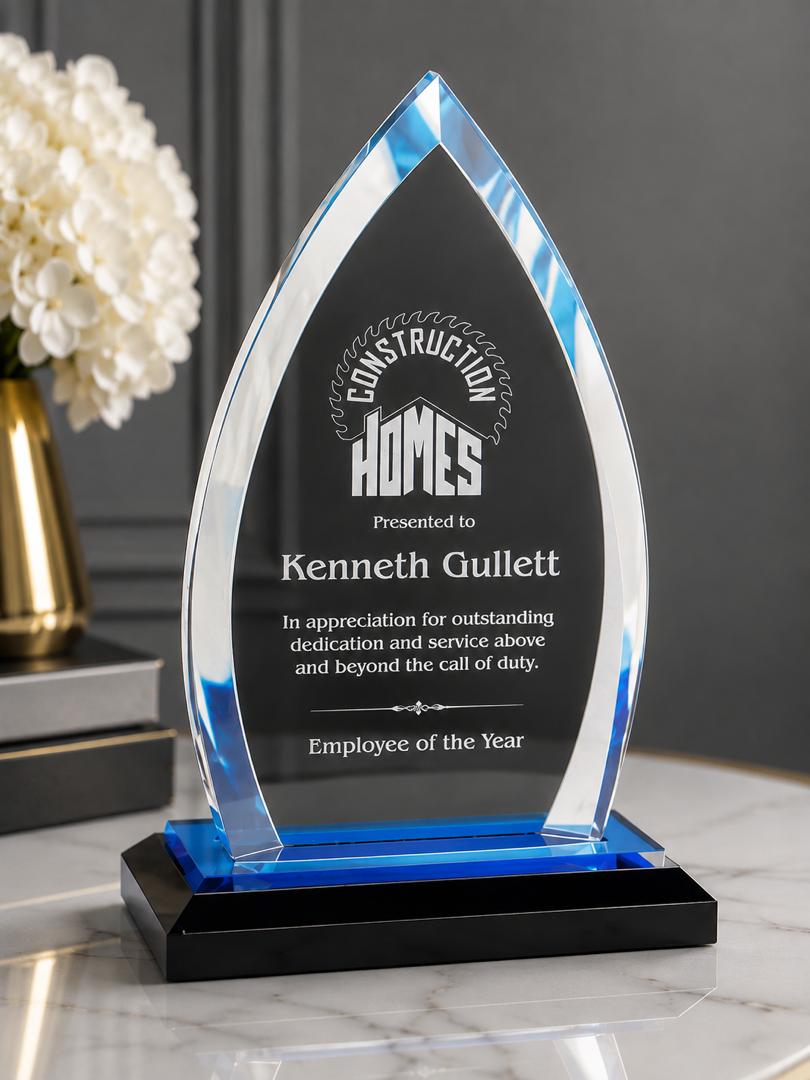 7 3/4" Personalized Acrylic Flame Award - Custom Engraved