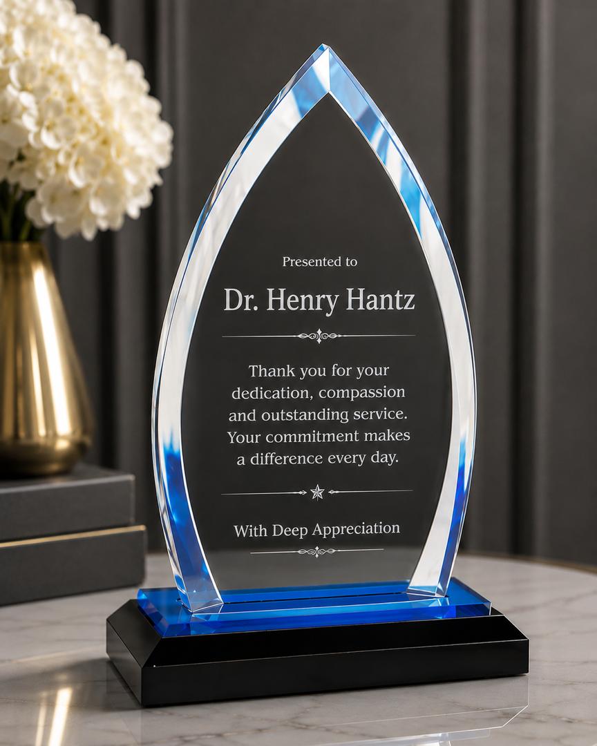 7 3/4" Personalized Acrylic Flame Award - Custom Engraved