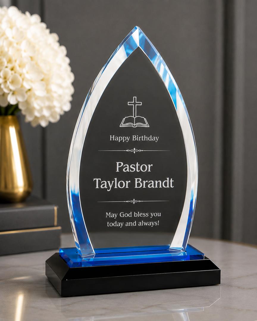 7 3/4" Personalized Acrylic Flame Award - Custom Engraved