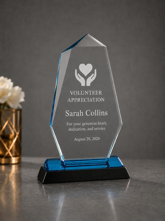 Personalized Octagon Acrylic  Award - Custom Engraved, 9"