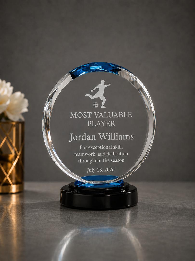 Personalized Round Acrylic Award - Custom Engraved, 8"