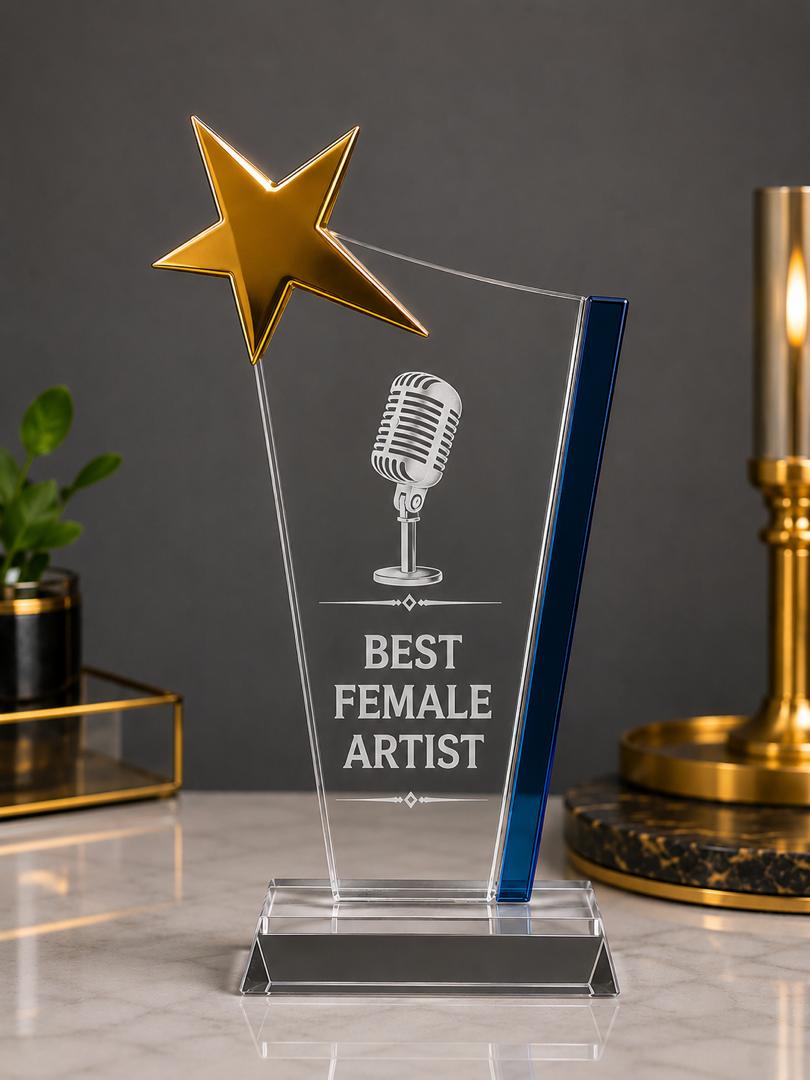 10-Inch Personalized Crystal Star Award