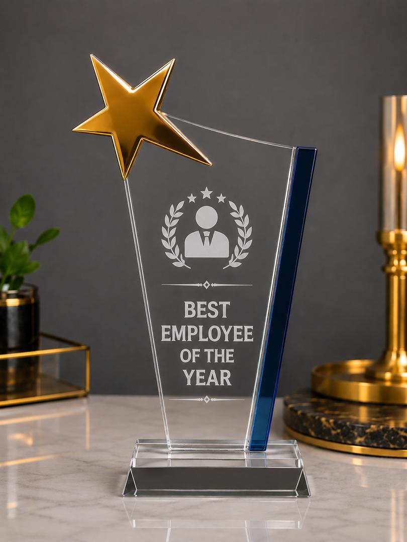 10-Inch Personalized Crystal Star Award