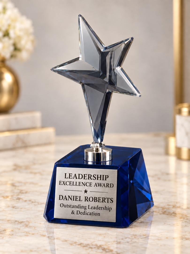 Personalized Crystal Star Trophy - 3"x6"