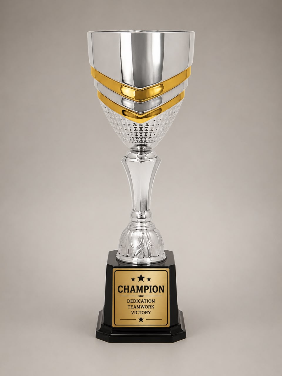 Elegant Silver & Gold Trophy - Free Personalization