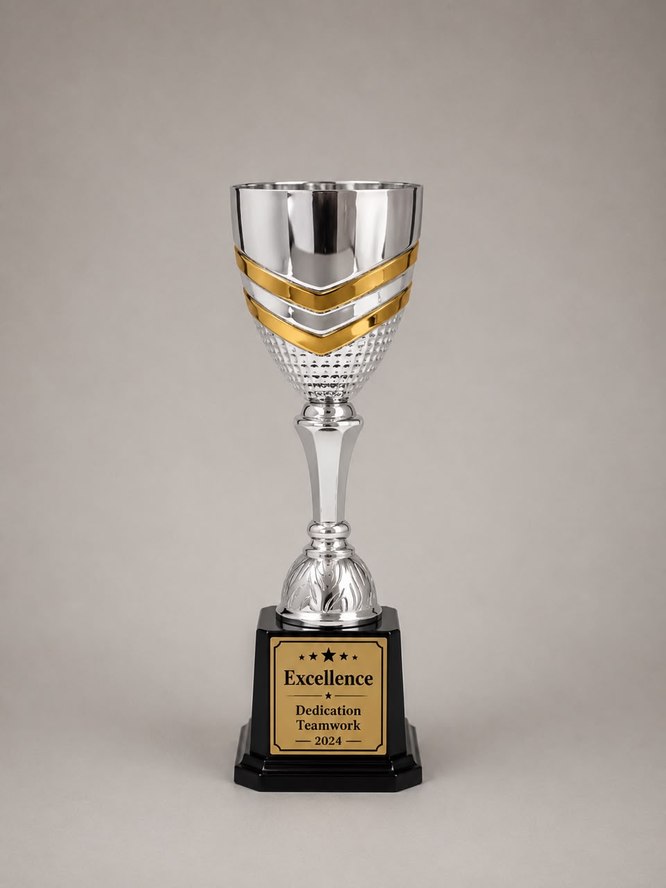 Elegant Silver & Gold Trophy - Free Personalization
