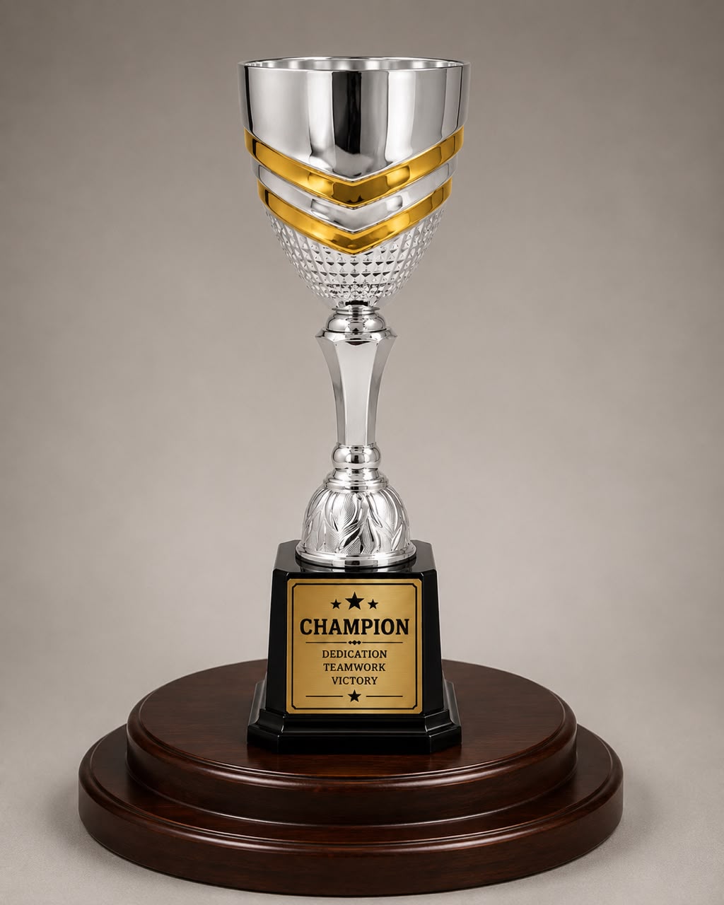 Elegant Silver & Gold Trophy - Free Personalization