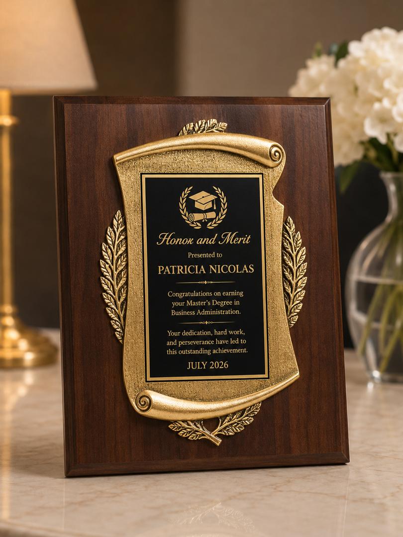 Premium Custom Wooden Frame Plaque - Personalized Recognition & Award Gift