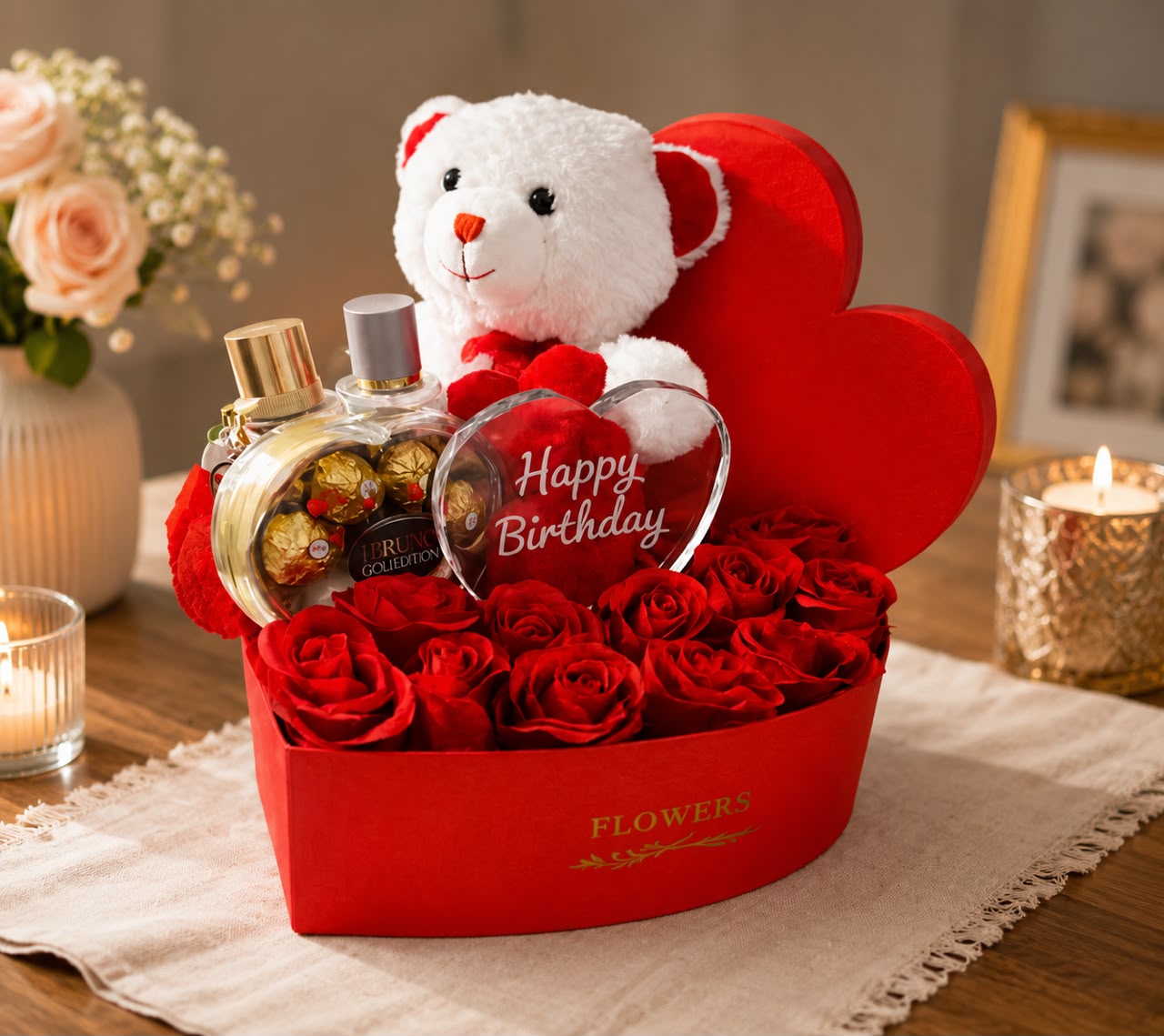 Romantic Luxury Gift Box with Crystal Plaque & Fragrance