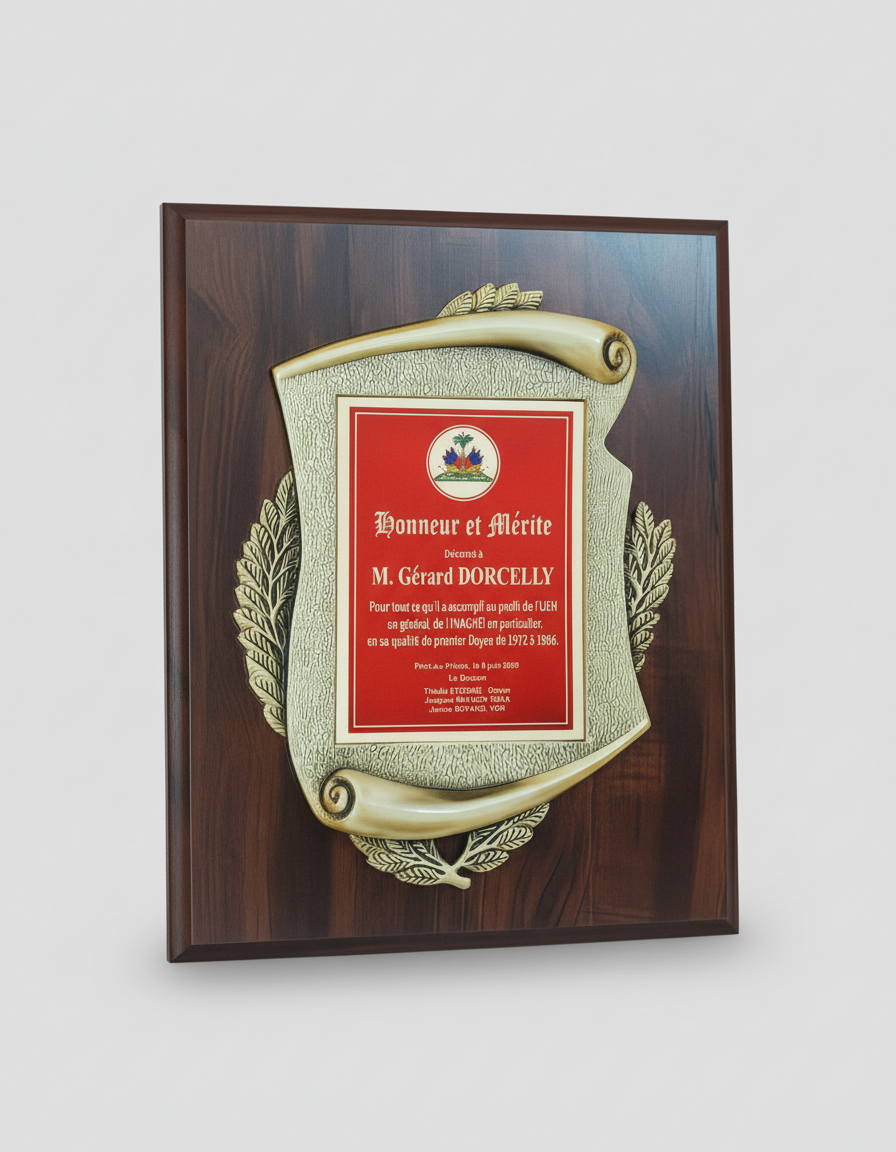 Custom Wooden Frame Plaque - Blue with White Text / 12"x15"