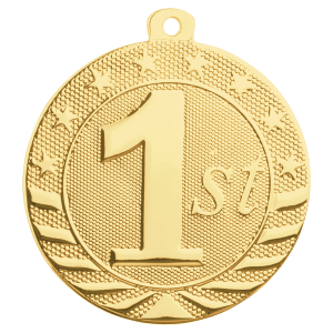 Gold Medal -1st Place 2" diameter - Red and white / 100-250