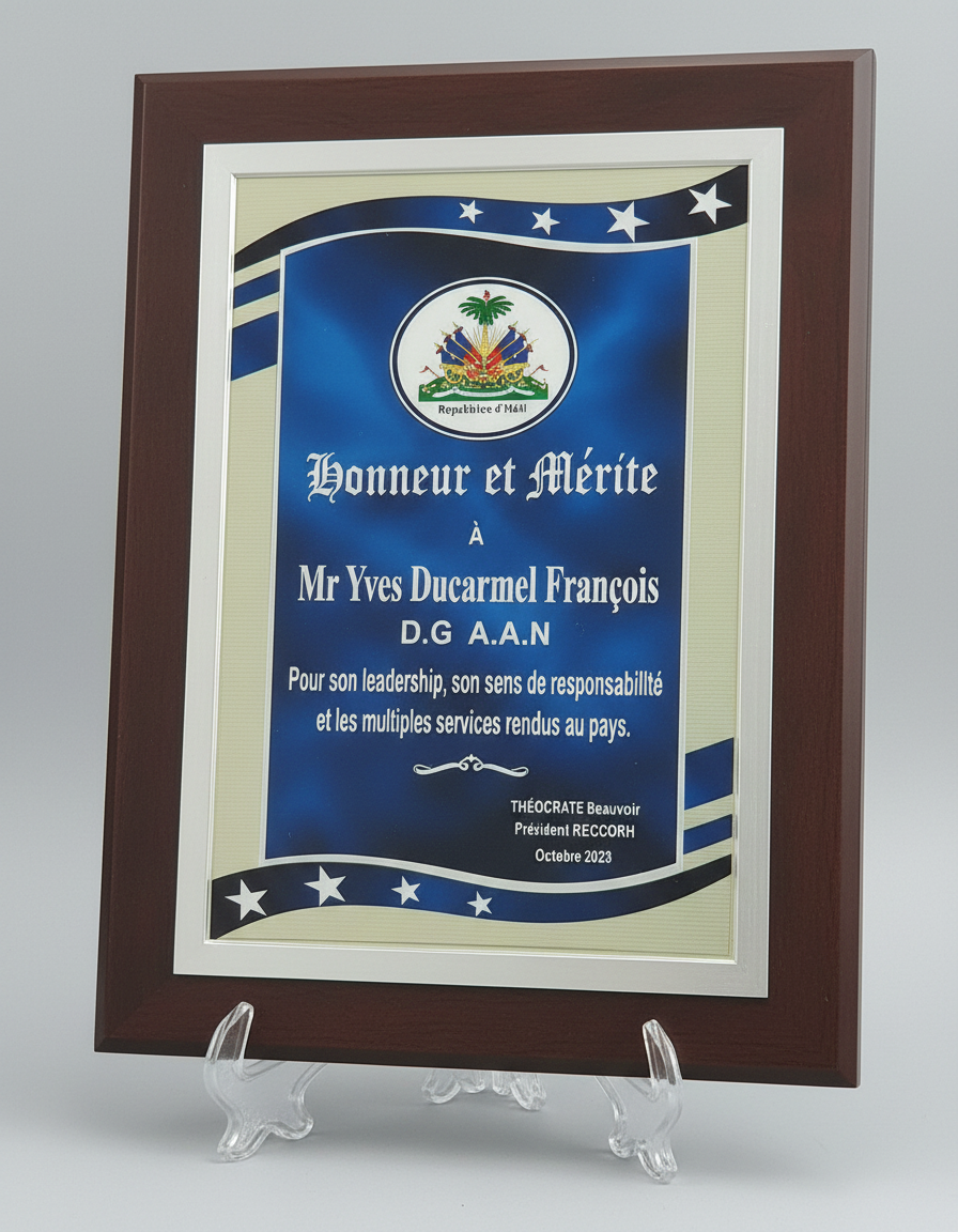 Wooden Plaques with Metal Plate - 10x13"