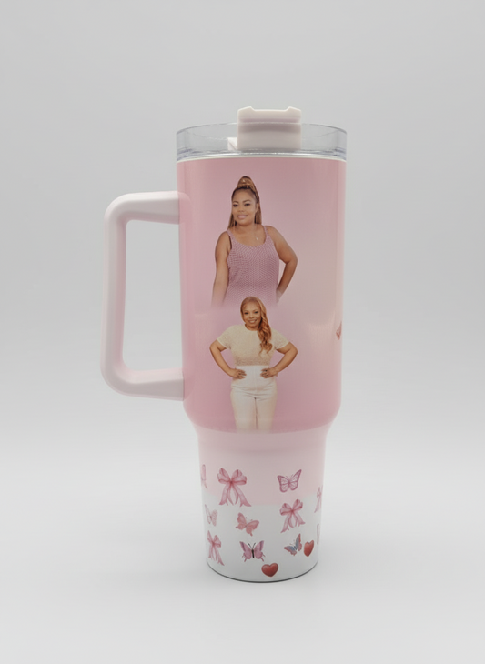 40 oz Personalized Tumbler- Custom Message & Photo  White / 40 oz / Drinkware
