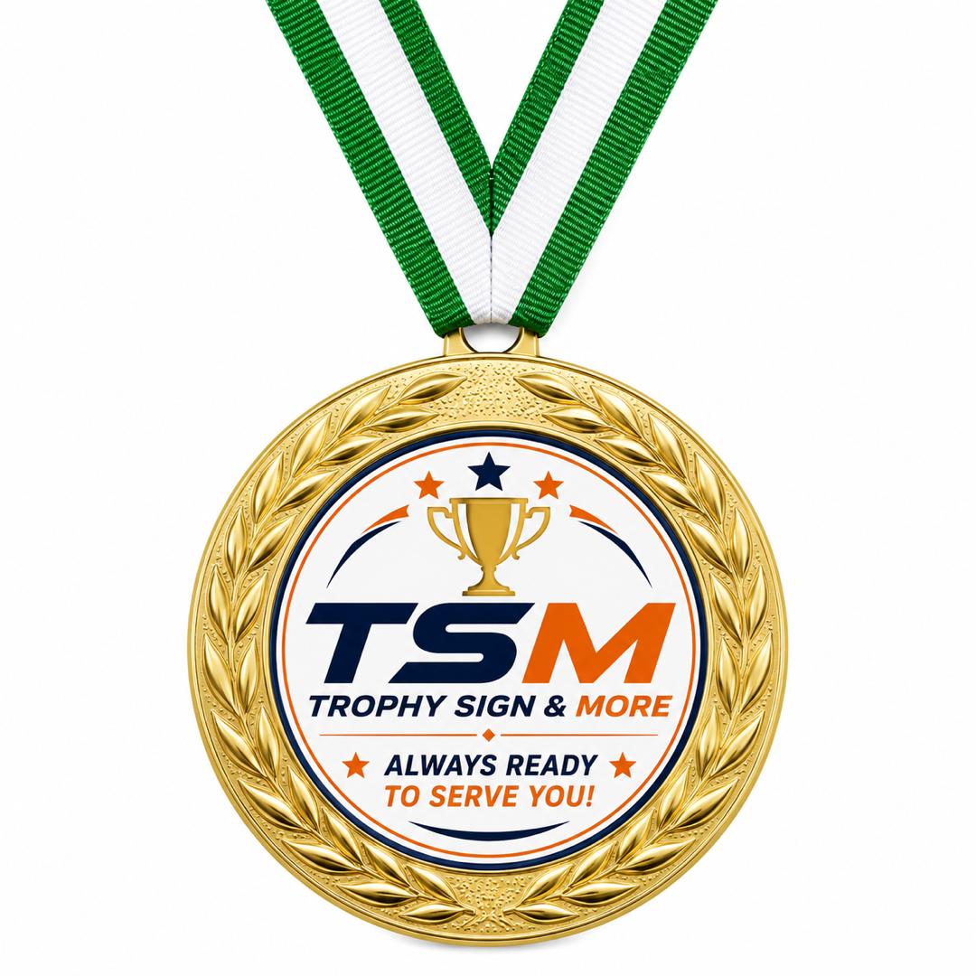 Custom Award Medal with 2" Printable Insert - Personalized Gold Medal with Ribbon