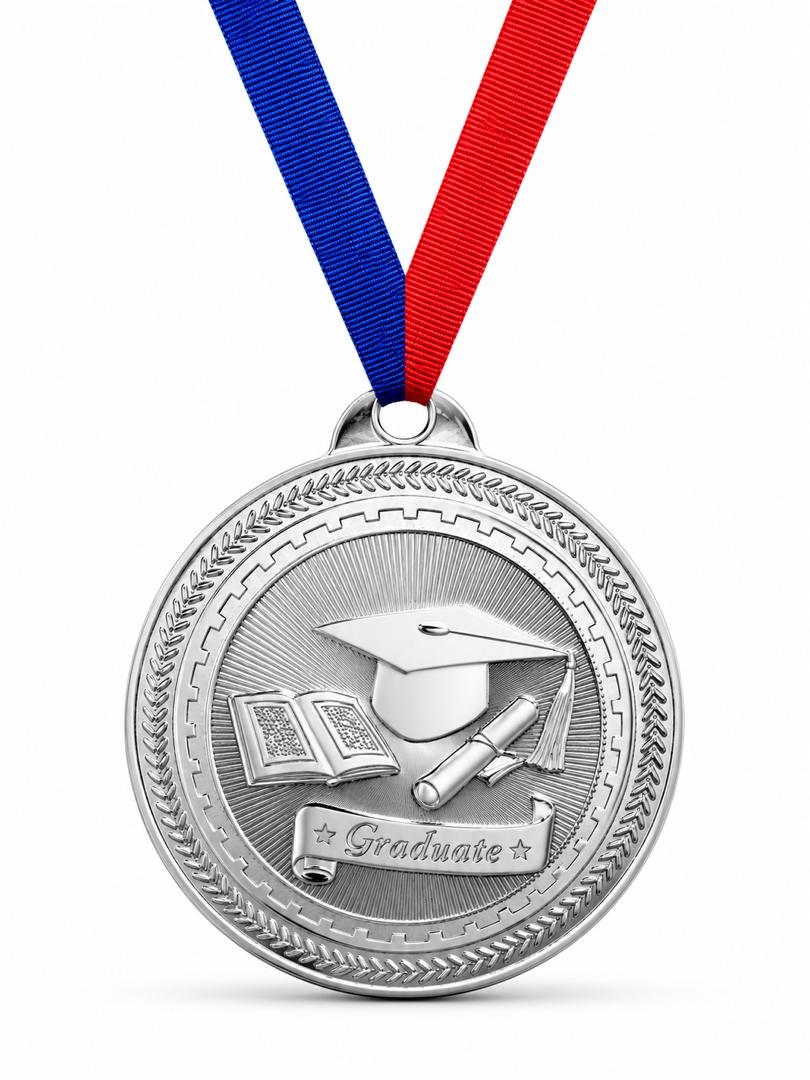 Graduation Medal - Gold & Silver 2"