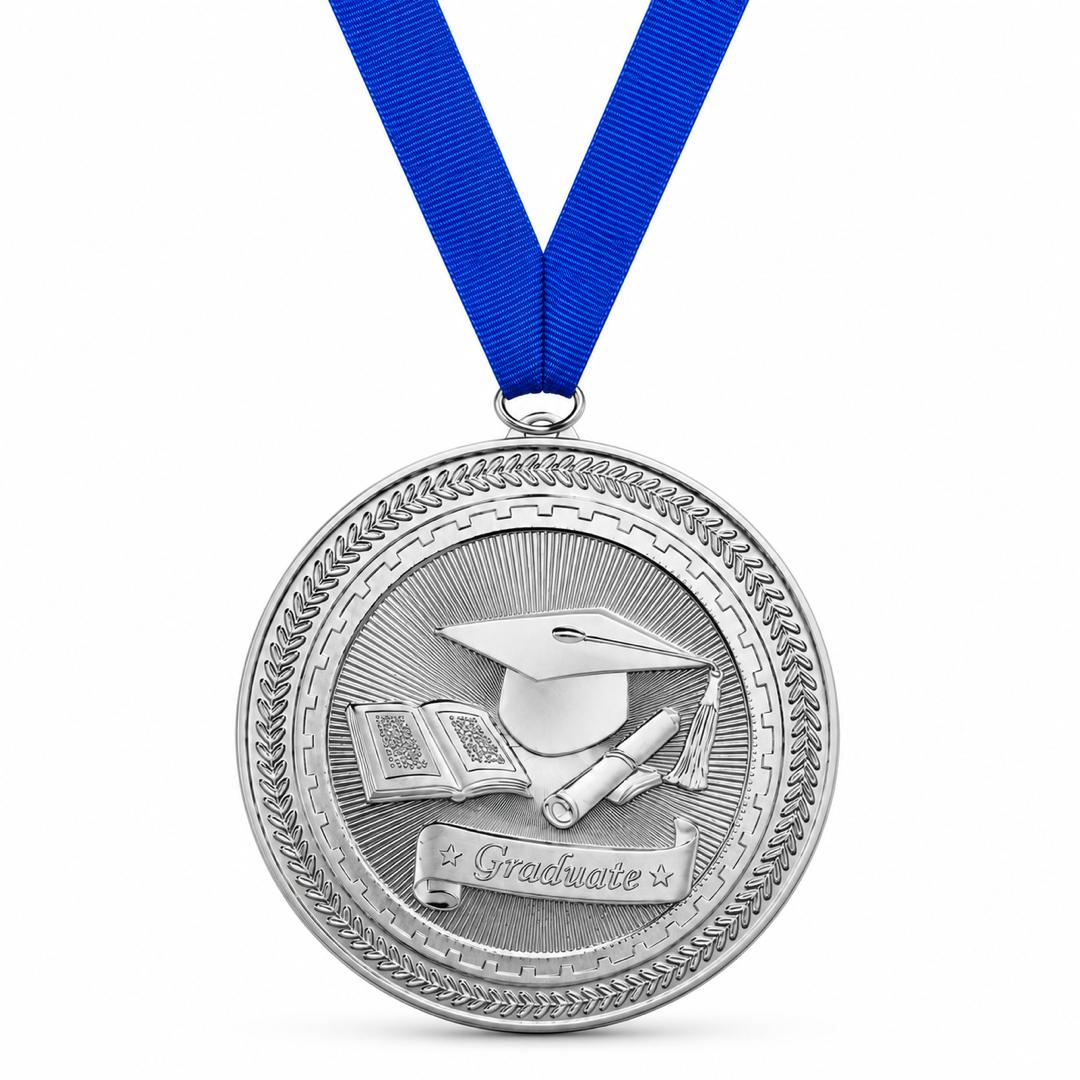 Graduation Medal - Gold & Silver 2"