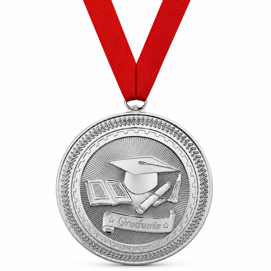 Graduation Medal - Gold & Silver 2"