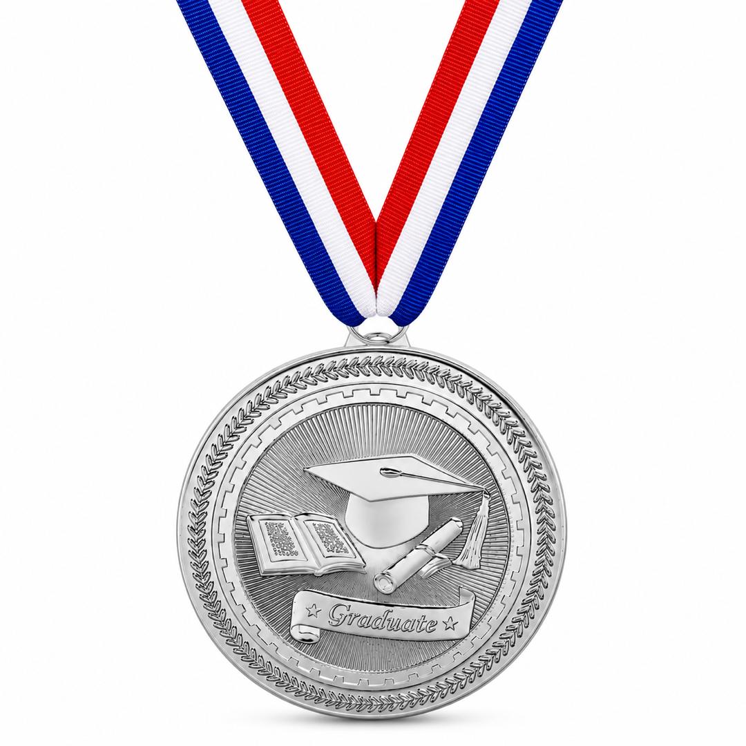 Graduation Medal - Gold & Silver 2"