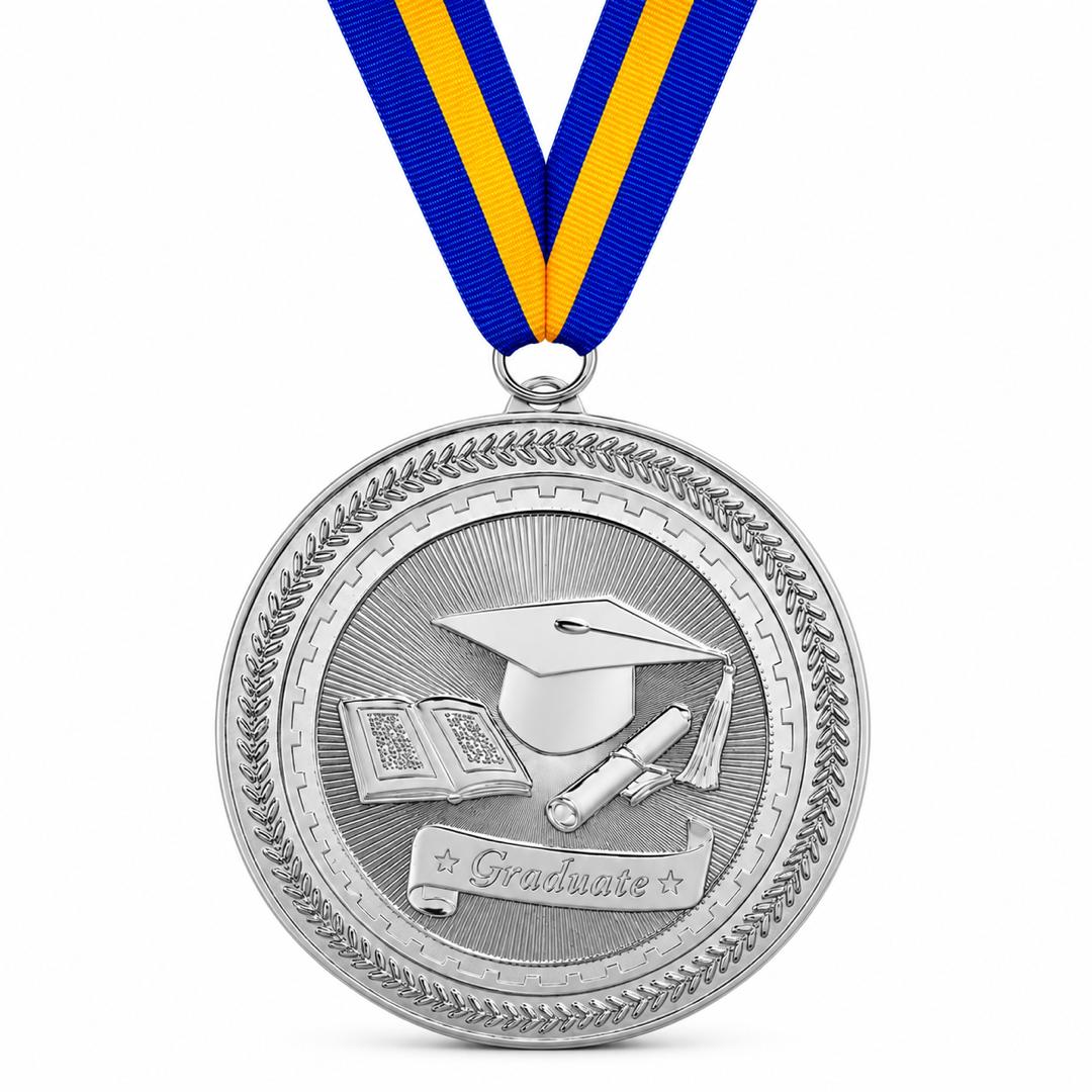 Graduation Medal - Gold & Silver 2"