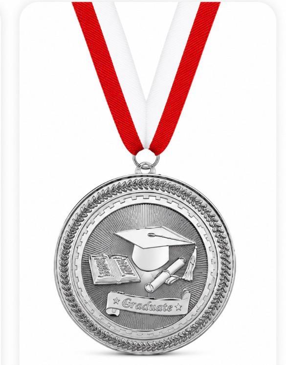 Graduation Medal - Gold & Silver 2"