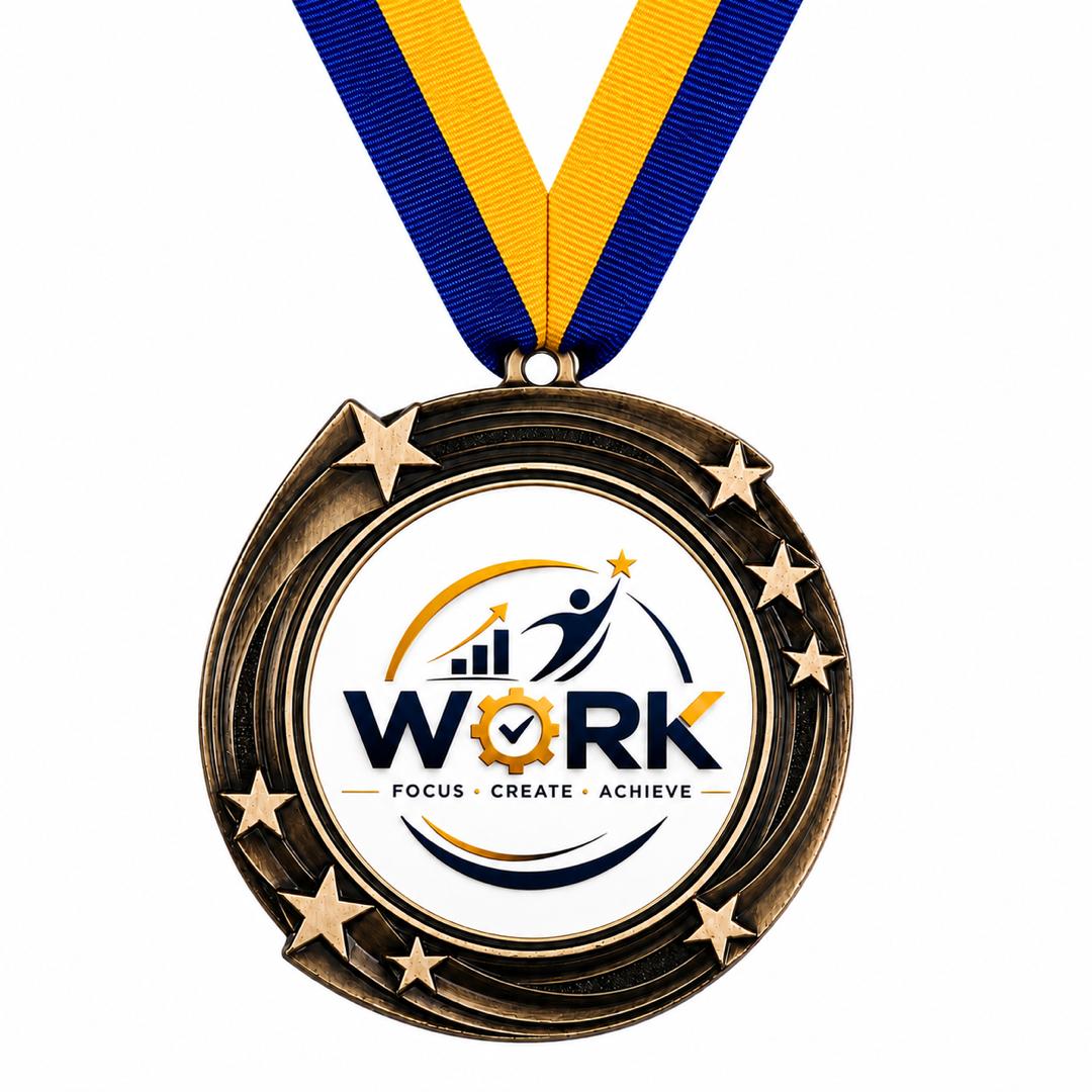 Premium Custom Gold Medal - 2" Printable Insert - Personalized Award medal with Ribbon