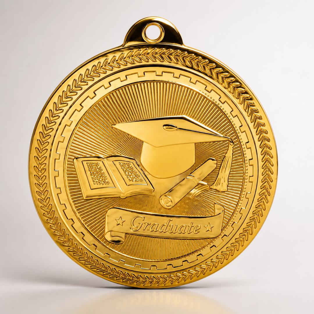 Graduation Medal - Gold & Silver 2"